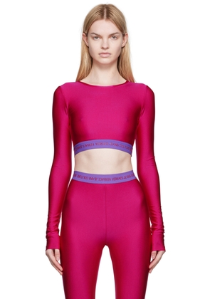 Versace Jeans Couture Pink Bonded Long Sleeve T-Shirt
