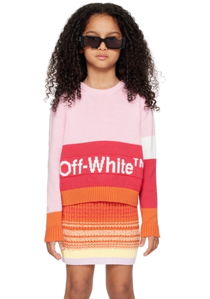 Off-White Kids Pink Colorblocked Sweater