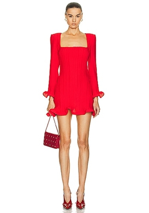 Rowen Rose Pleated Mini Dress in Red - Red. Size 40 (also in ).