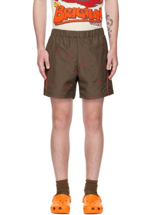 Robyn Lynch Brown Embroidered Shorts