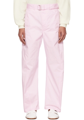 LEMAIRE Pink Belted Twisted Trousers
