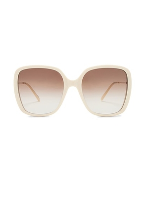 Chloe Square Sunglasses in Ivory  Gold  & Brown - Ivory. Size all.