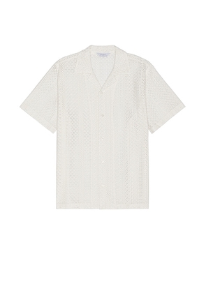 SATURDAYS NYC Canty Cotton Lace Shirt in Ivory - Ivory. Size L (also in M, S, XL/1X).