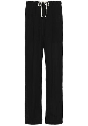 Connor McKnight Crinkle Pajama Pant in Black - Black. Size L (also in M, S, XL/1X).