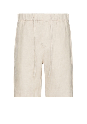 Frescobol Carioca Felipe Linen Shorts in Sand - Cream. Size 28 (also in 30).
