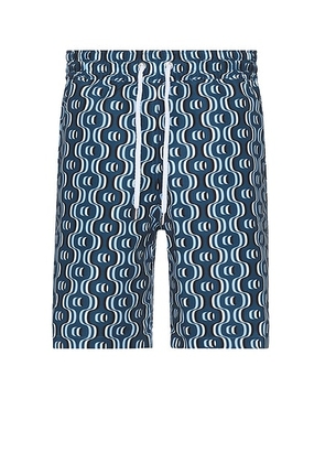Frescobol Carioca Board Ipanema Camada Print Swim Shorts in Perennial Blue - Blue. Size L (also in M, S, XL/1X).