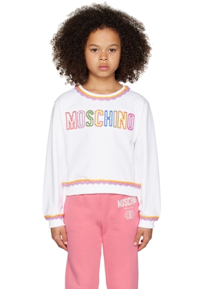 Moschino Kids White Embroidered Sweatshirt