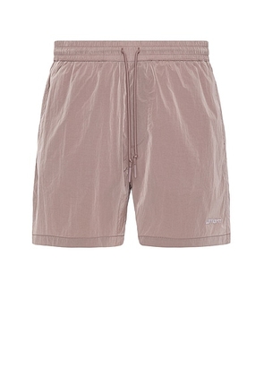 Carhartt WIP Tobes Swim Trunks in Glassy Pink & White - Blush. Size L (also in M, S, XL/1X).