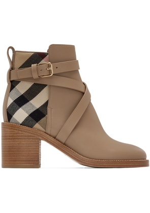 Burberry Tan Check Boots