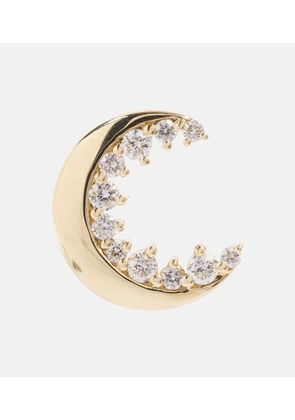 Sydney Evan Crescent Moon 14kt gold earrings with diamonds
