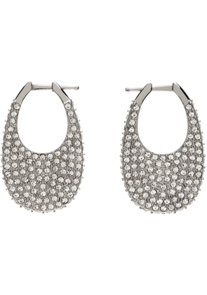 Coperni Silver Crystal Swipe Earrings
