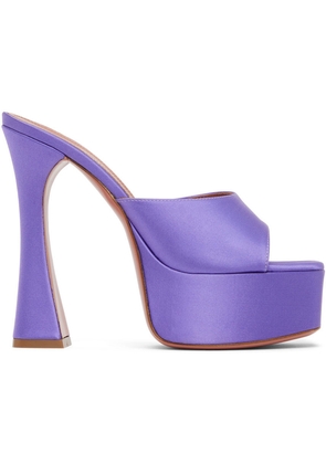 Amina Muaddi Purple Dalida Heeled Sandals
