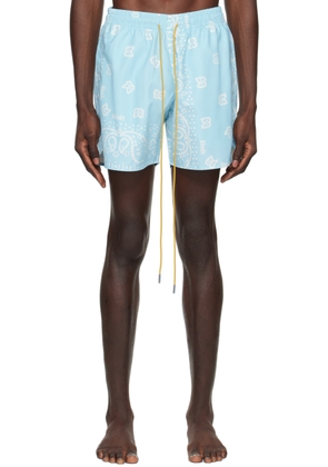 Rhude Blue Bandana Swim Shorts