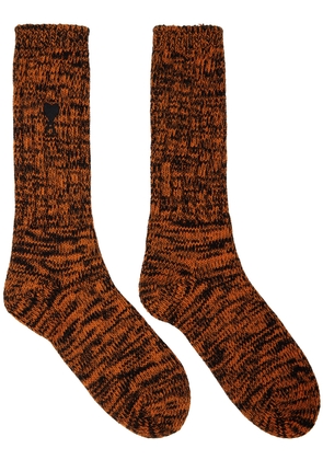 AMI Paris Orange & Black Ami de Caur Socks