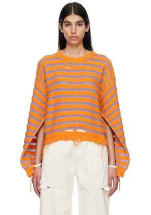 MM6 Maison Margiela Orange Striped Sweater