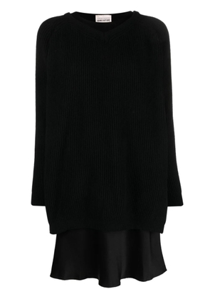 Semicouture Black Wool Blend Dress