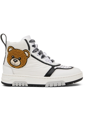Moschino Kids White Teddy High Sneakers