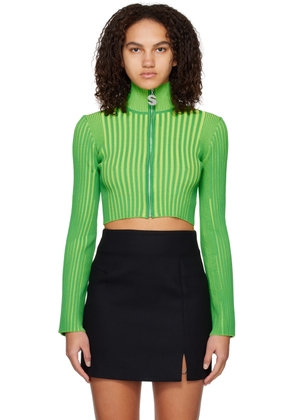SIMONMILLER Green Peep Zip Sweater