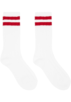 UNDERCOVER White & Red Striped Socks
