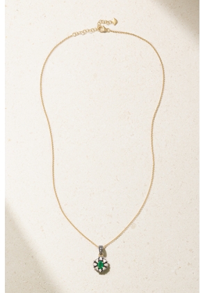 Amrapali London - 18-karat Rhodium-plated Gold, Diamond And Emerald Necklace - One size