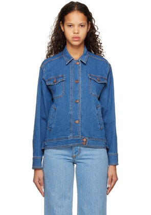 See by Chloé Blue Button Up Denim Jacket
