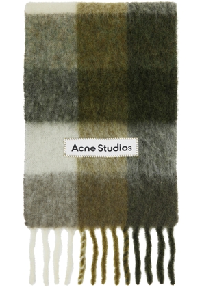 Acne Studios Green & Beige Checked Scarf