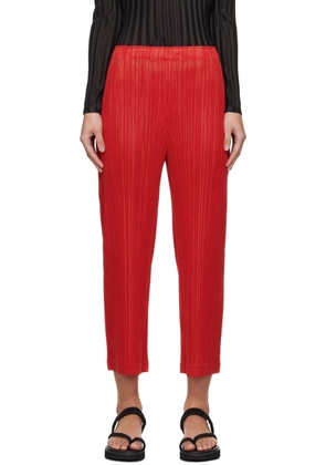 PLEATS PLEASE ISSEY MIYAKE Red Thicker Bottoms 1 Trousers