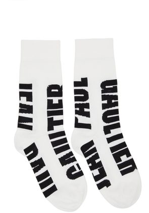Jean Paul Gaultier White & Black Logo Socks