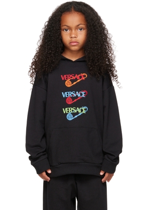 Versace Kids Black Logo Hoodie