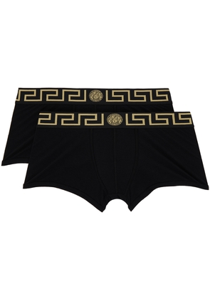Versace Underwear Two-Pack Black Greca Border Boxers