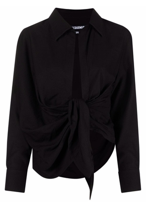 Jacquemus La Chemise Bahia draped shirt - Black