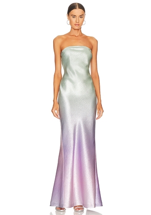 Auteur Eva Ombre Bias Strapless Dress in Mint,Lavender. Size XS.