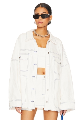 BY.DYLN Cooper Jacket in White. Size L, S, XL, XS.