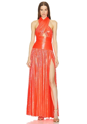 Bronx and Banco Florence Halterneck Gown in Coral. Size XS.