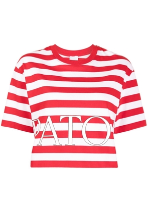 striped cotton T-shirt - XS RED