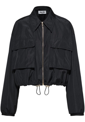 Technical-silk blouson jacket - 38 NERO