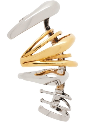 Alexander McQueen Silver & Gold Multi Hoop Cuff Earring