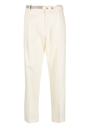 Fabiana Filippi rhinestone-embellished high-waist trousers - Neutrals