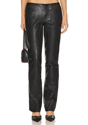 Diesel Netra Leather Pant in Black. Size 40/6.