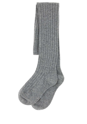 Prada Grey Stretch Wool Blend Socks