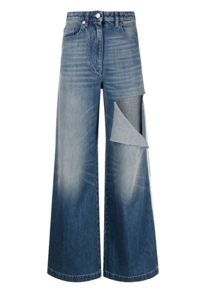 Peter Do ripped wide-leg jeans - Blue