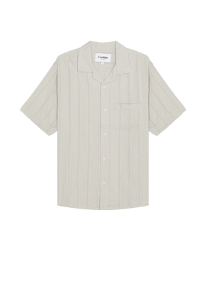 Corridor Striped Seersucker Short Sleeve Shirt in Grey. Size M, S, XL/1X.