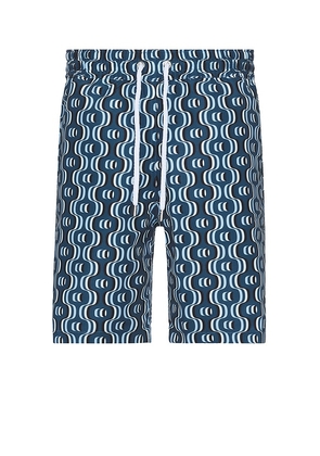 Frescobol Carioca Board Ipanema Camada Print Swim Shorts in Blue. Size M, S, XL/1X.