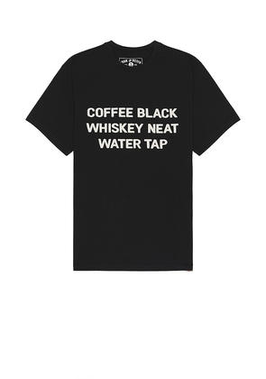 Iron & Resin Coffee Whiskey Water Tee in Black. Size M, S, XL/1X.