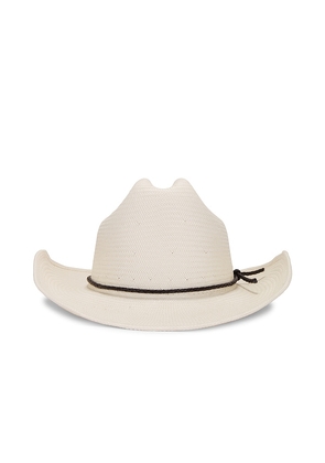 Brixton Range Straw Cowboy Hat in White. Size M, S.