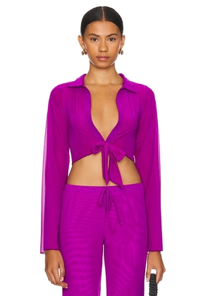 Gonza The Crop Shirt in Purple. Size M, S, XS.