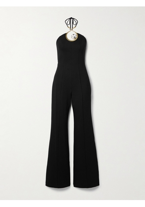 AREA - Embellished Jersey Halterneck Jumpsuit - Black - x small,small,medium,large,x large