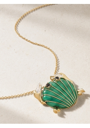 Yvonne Léon - Collier 9-karat Gold, Diamond And Malachite Necklace - One size