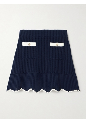 Self-Portrait - Knitted Mini Skirt - Blue - x small,small,medium,large