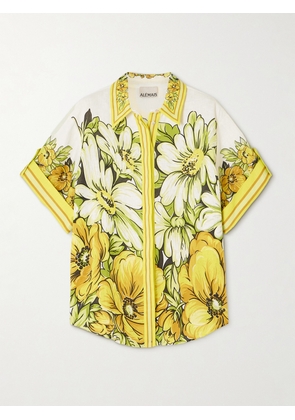 ALÉMAIS - Gisela Floral-print Linen Shirt - Yellow - UK 4,UK 6,UK 8,UK 10,UK 12,UK 14